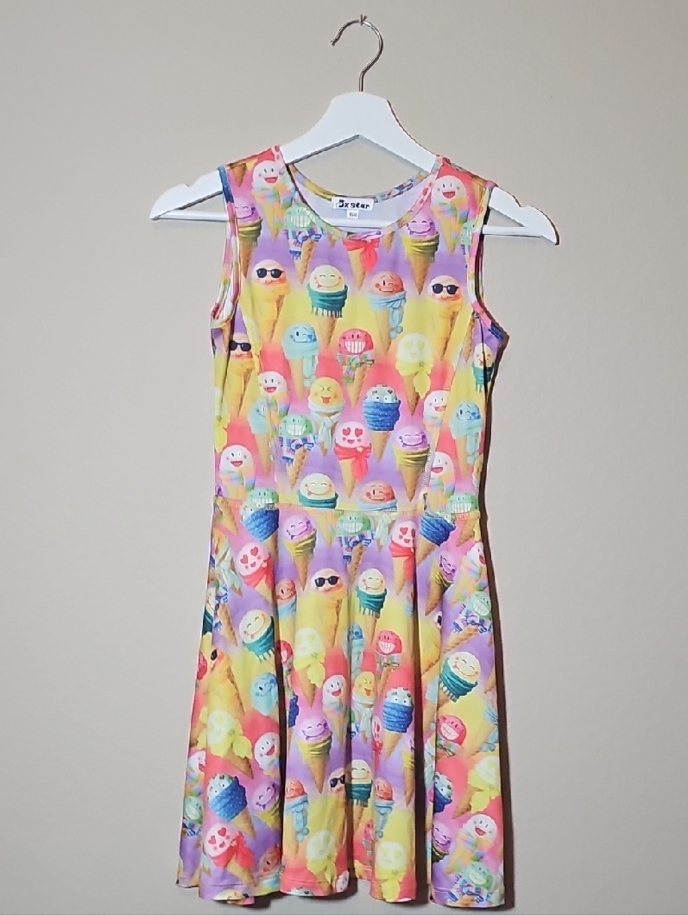 Kid's Multicolor Ice Cream Print Dress - Bright Colors